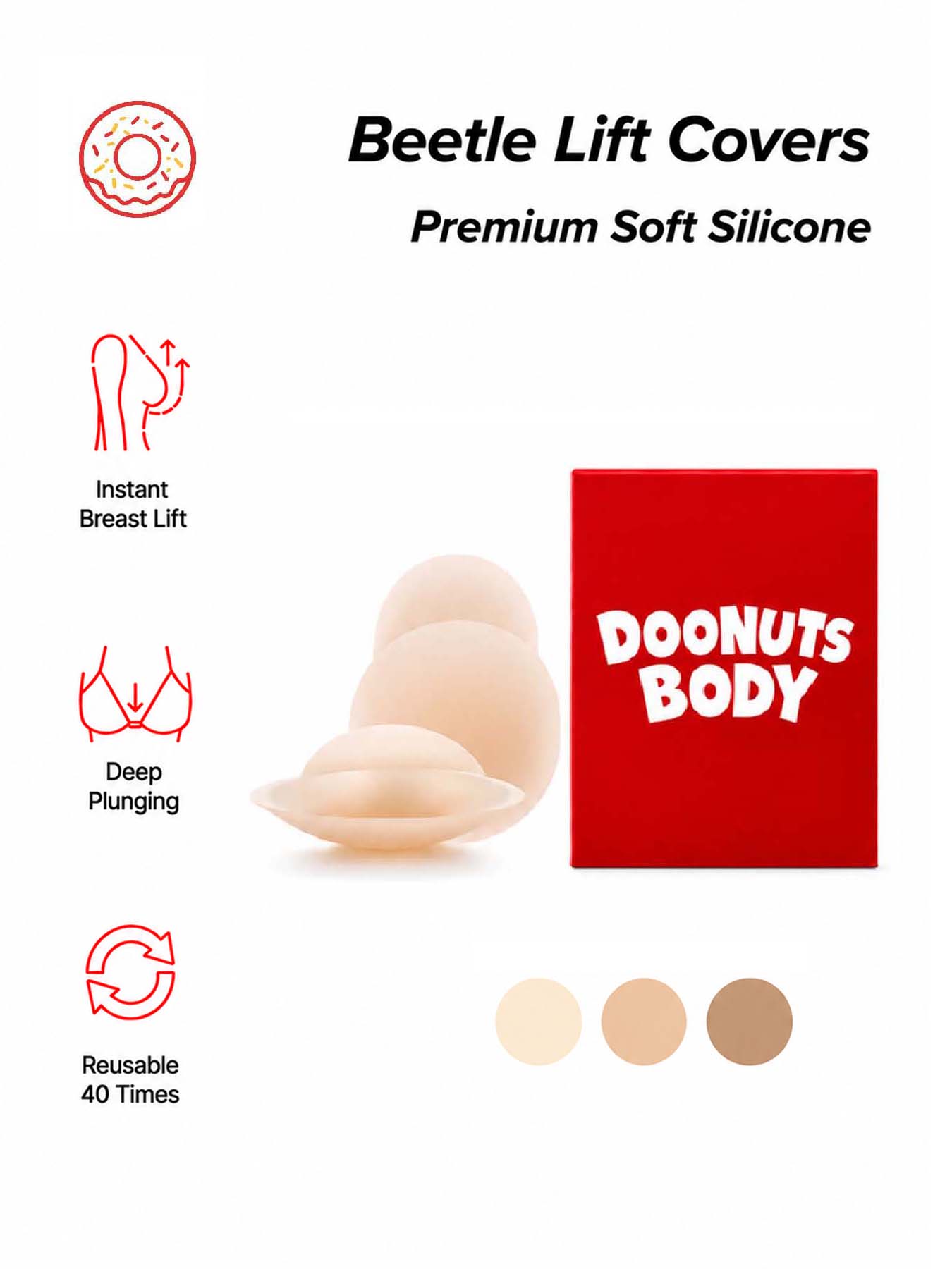 DOONUTS Invisible Breast Lift  - đánh giá và giá Nipple Cover Pasties