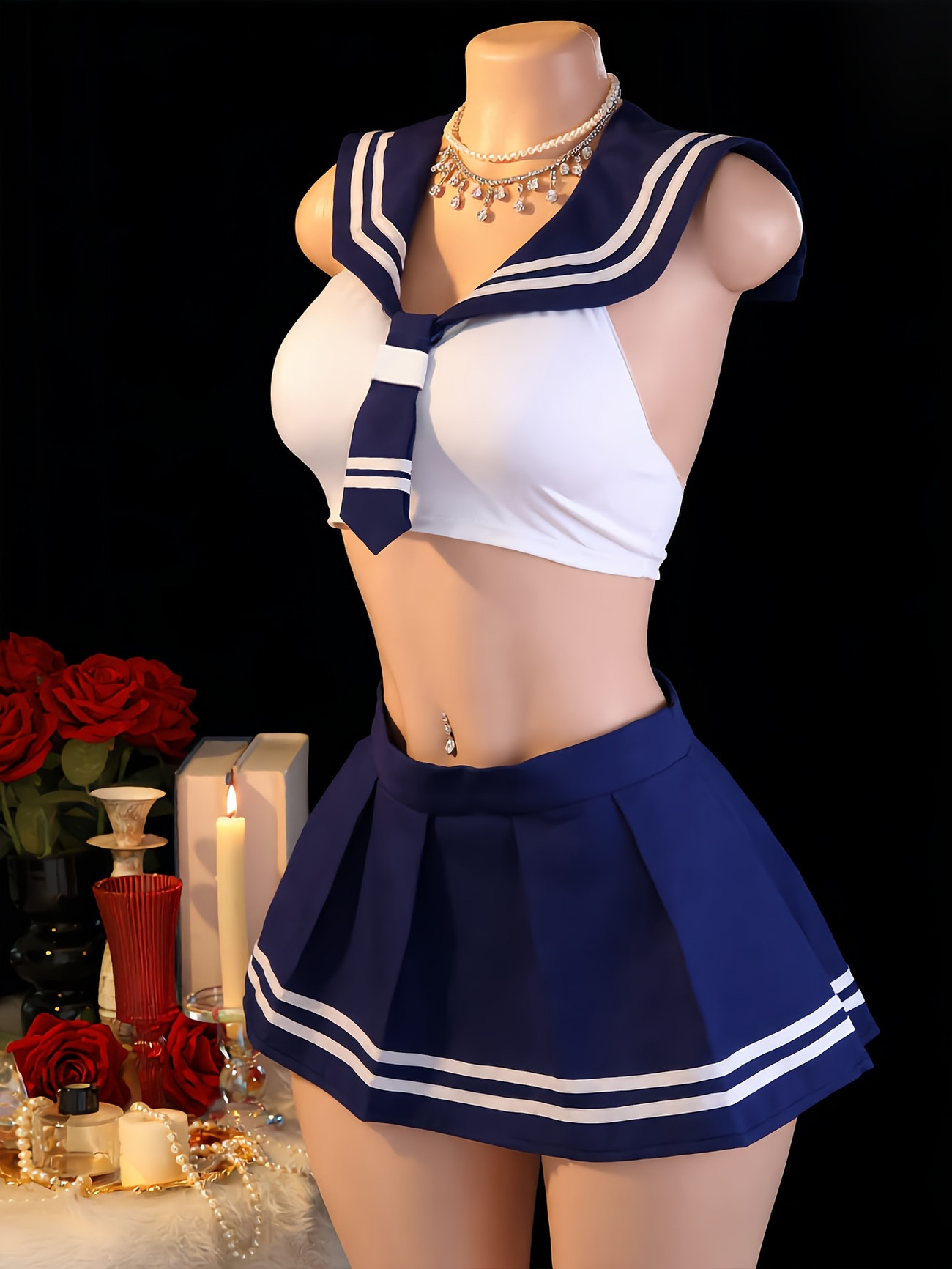 Women's 2Pcs Sailor Role Play  - đánh giá và giá Garter Belt Set