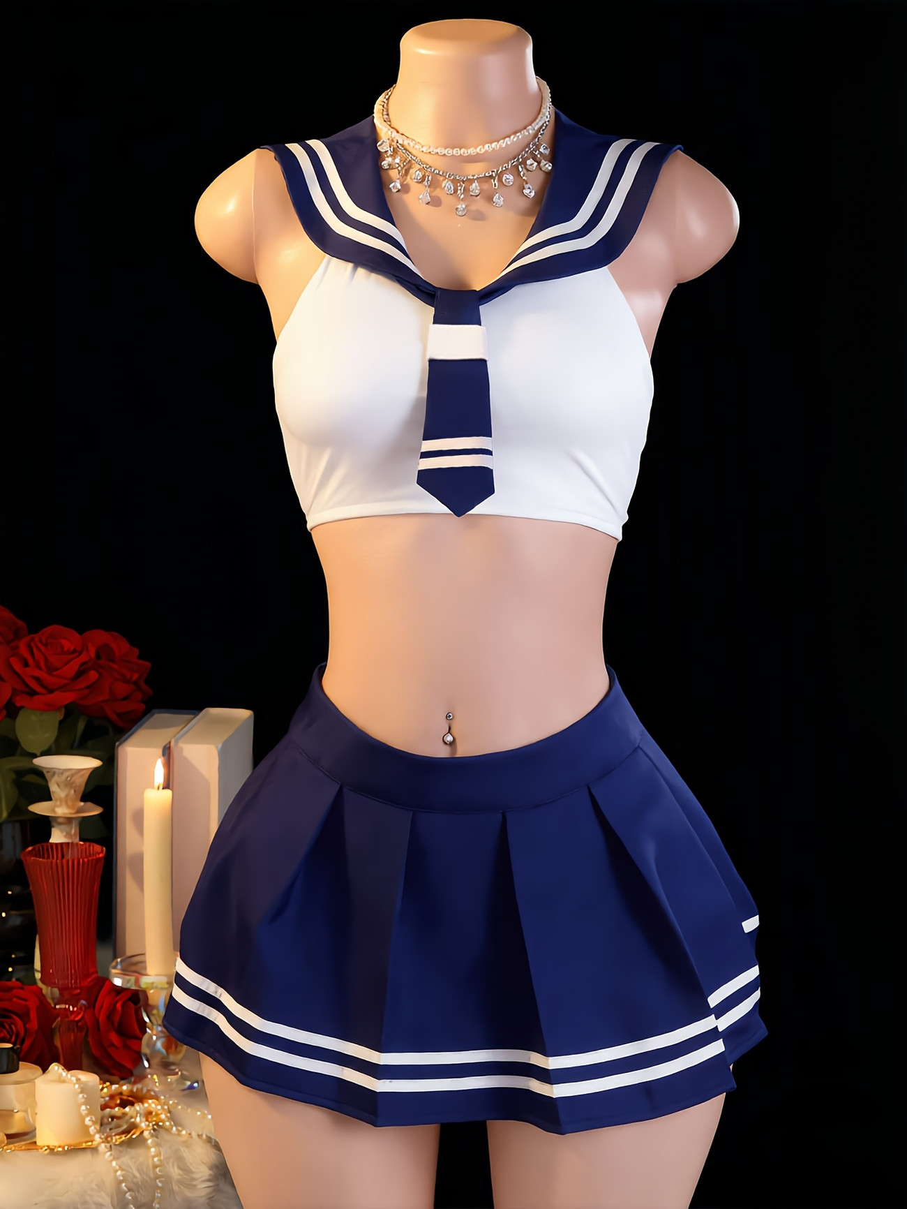 Women's 2Pcs Sailor Role Play  - đánh giá và giá Garter Belt Set